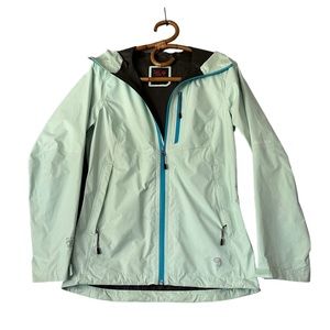 Mountain Hardwear | GoreTex Rain Jacket Size XS‎ Minty Blue Green